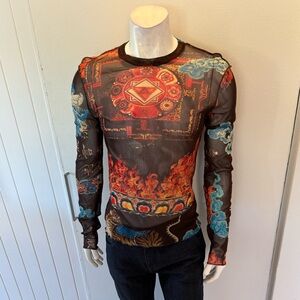 Just Cavalli Men’s Mesh L/S Shirt